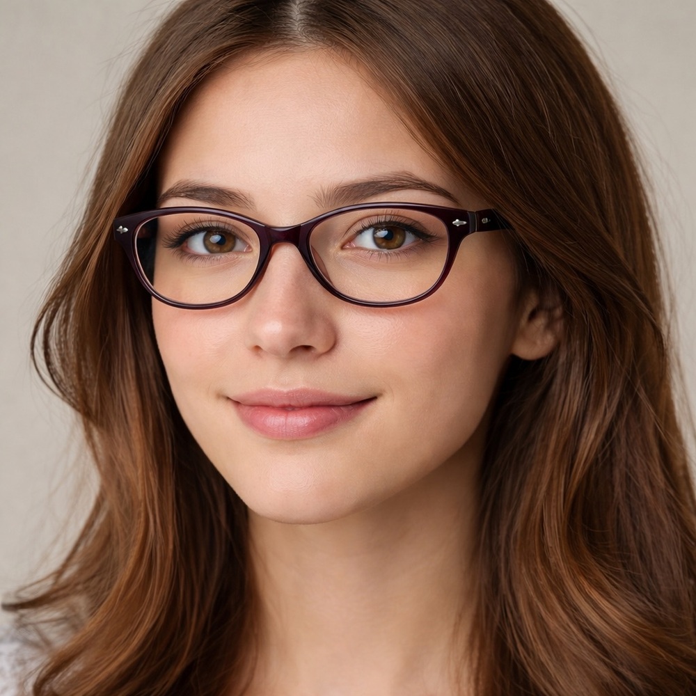 Masunaga Women’s Slightly Round Glasses Brown